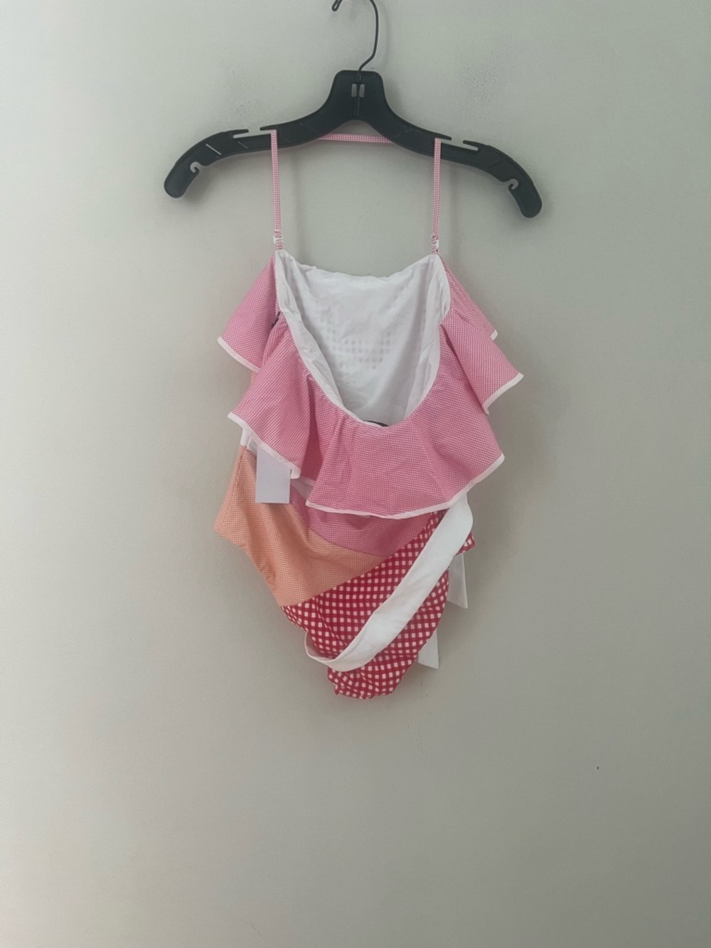 Marysia Swim Pink & White Gingham Ruffle Bandeau One-Piece - Picture 8 of 12